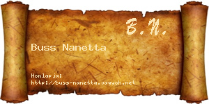 Buss Nanetta névjegykártya